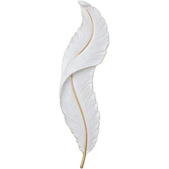 Applique Plume blanc et doré