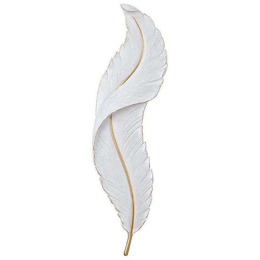 Applique Plume blanc et doré