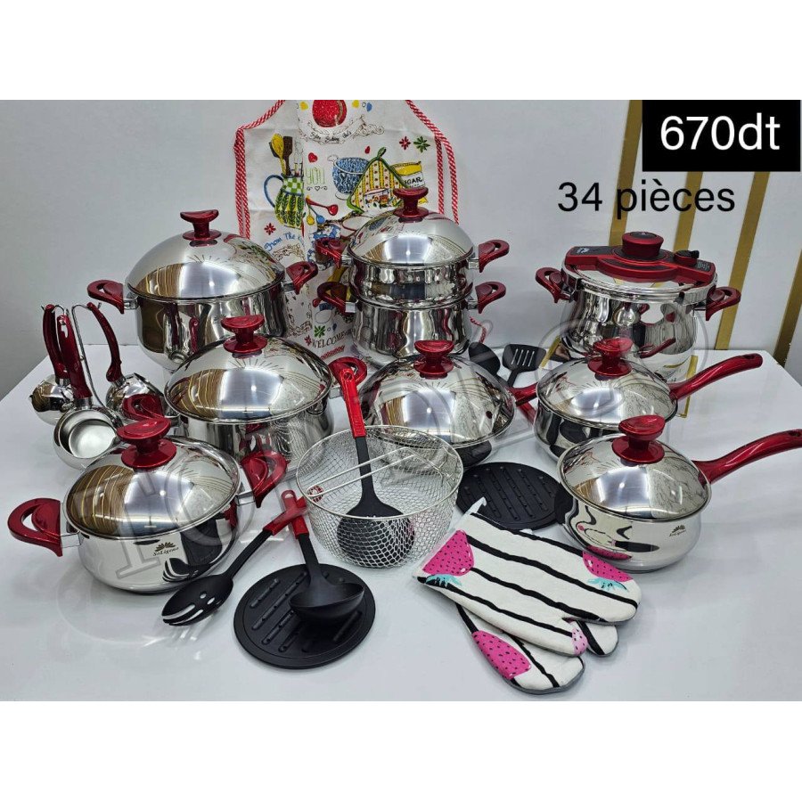 Inox 34 Pièces Soligeno Rouge Inox 34 Pièces Soligeno Rouge