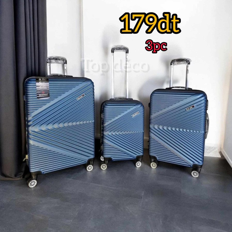 Série Valise 3 Pièces Herwex Bleu Série Valise 3 Pièces Herwex Bleu