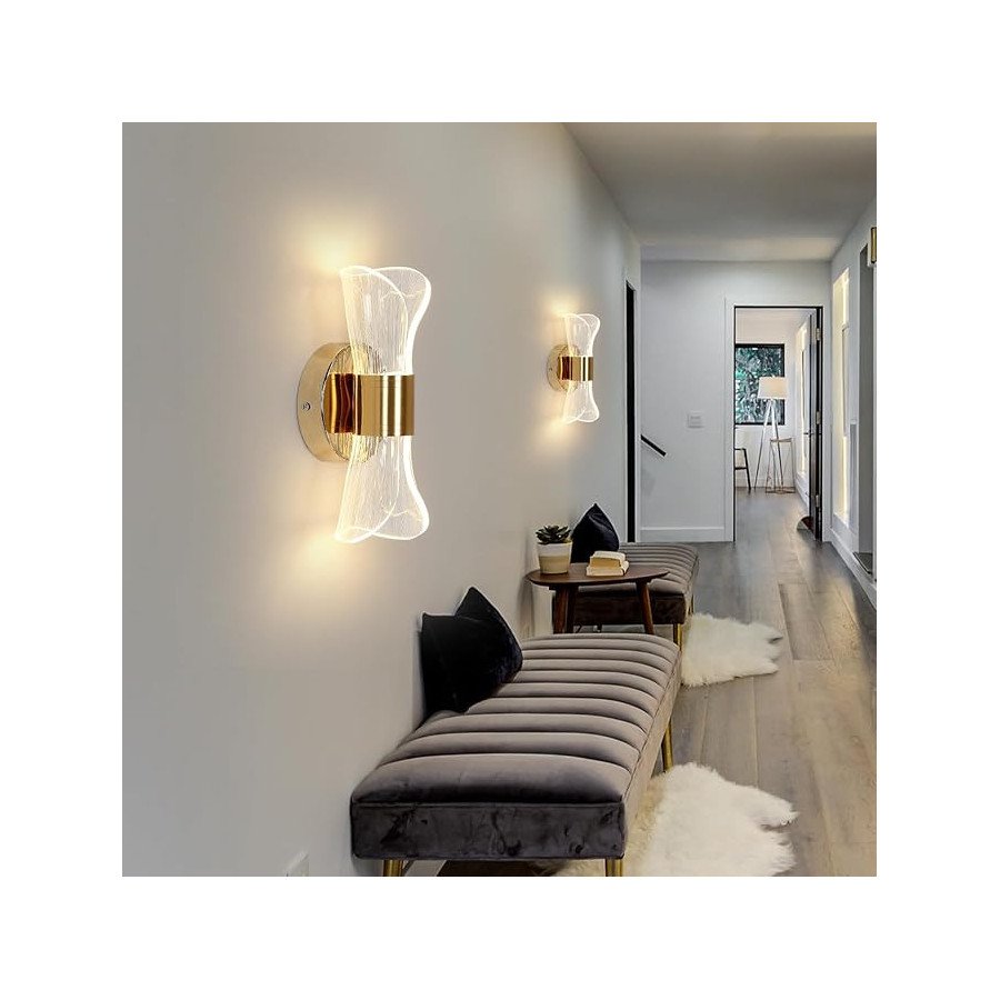 Applique Murale LED Moderne Dorée – 3 Couleurs Réglables – 12W-B2810FGD