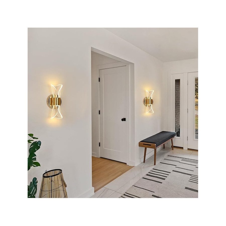 Applique Murale LED Moderne Dorée – 3 Couleurs Réglables – 12W-B2810FGD