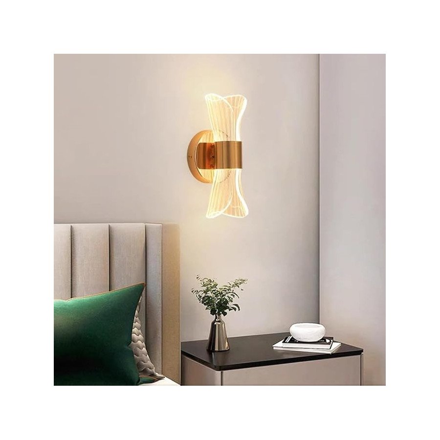 Applique Murale LED Moderne Dorée – 3 Couleurs Réglables – 12W-B2810FGD