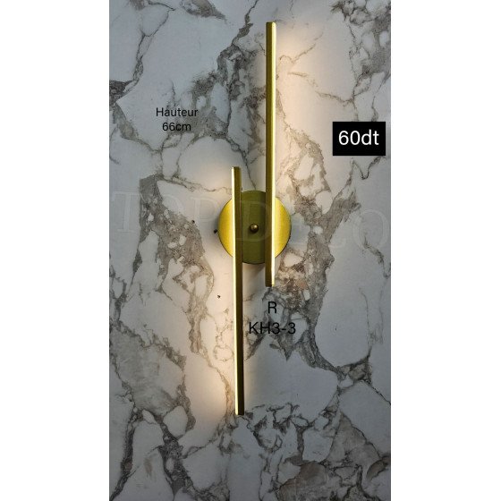 Applique Murale LED Moderne Dorée – 3 Couleurs Réglables – KH3-3 FGD
