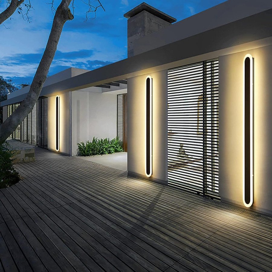 Applique Murale LED 120 cm – Métal & Acrylique | Éclairage 3 Temps – Étanche & Design Moderne