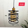 Lustre Suspension en Métal Inoxydable et Verre – Noir – Ø16 cm x H32 cm