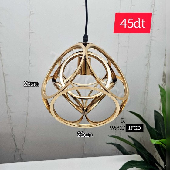 Lustre Suspension en Métal – Doré – Ø22 cm x H22 cm