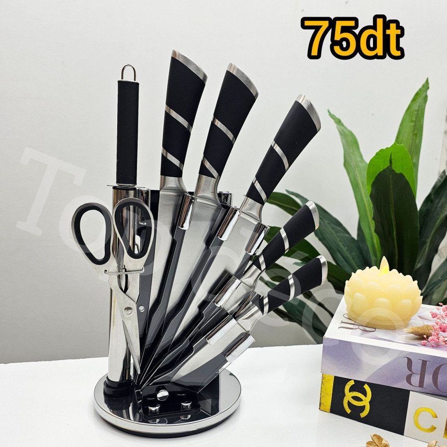 Support 8 pièces Noir et Inox Support 8 pièces Noir et Inox