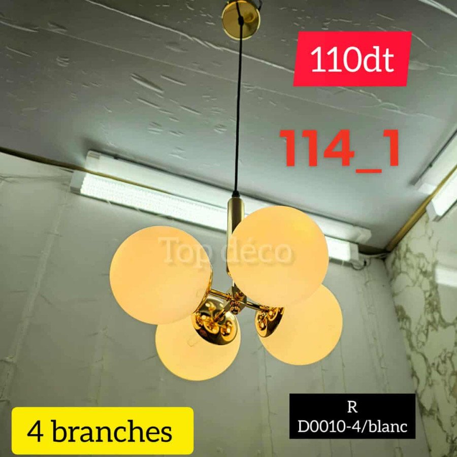 Lustre 4 Branches Doré 114-1 Lustre 4 Branches Doré 114-1