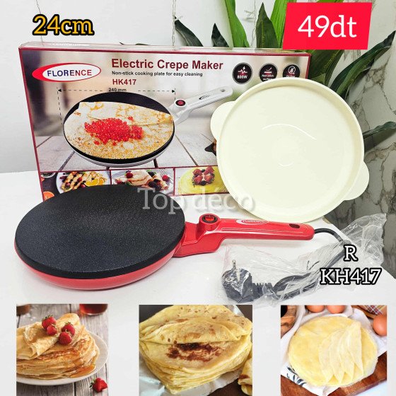 Crêpière Électrique Florence Rouge KH417 – 24 cm / 800W