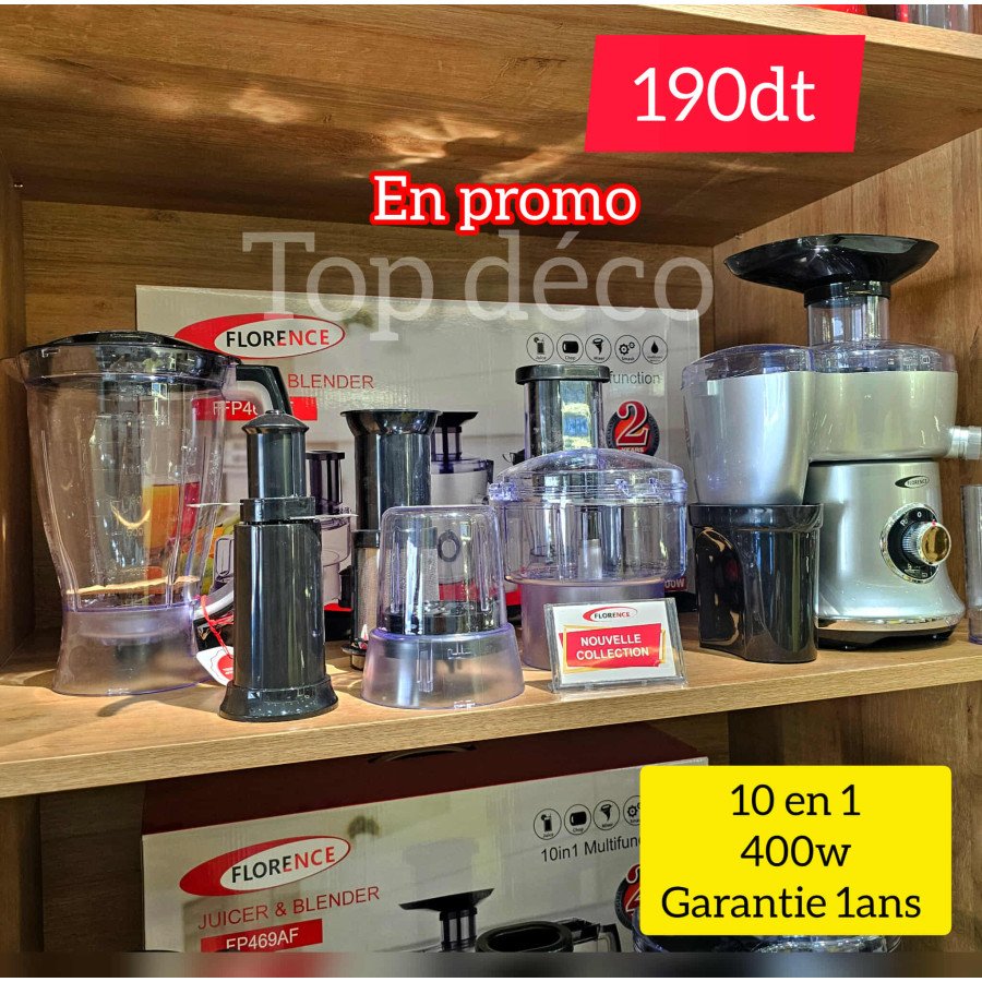 Robot Multifonction 10 en 1 Florence Gris – 400W Robot Multifonction 10 en 1 Florence Gris – 400W