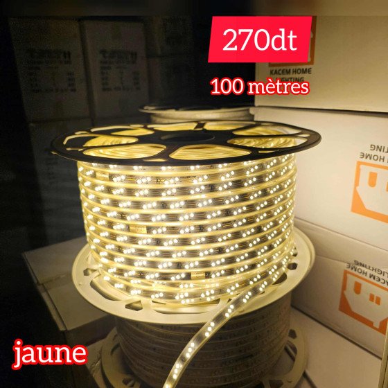 Bobine LED 100 mètres – 3 Chips – 3000K + 10 fiches