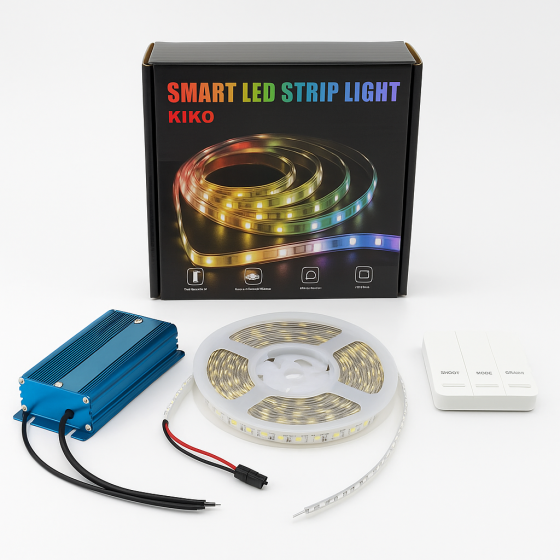 Kit Ruban LED Blanc 10 mètres – avec transformateur et télécommande 6500K