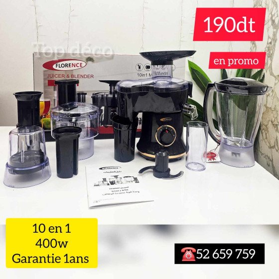 Robot Multifonction 10 en 1 Florence Noir – 400W