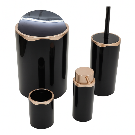 Série salle de bain noir et bronze 5 pièces