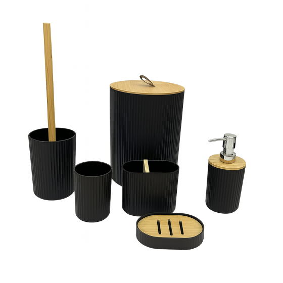 Accessoires salle de bain 6 pièces Noir 7-2