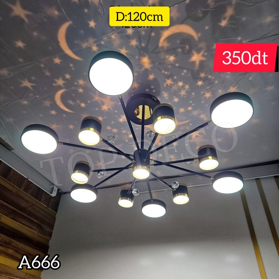 Lustre LED Moderne A666 – 12 têtes – 120 cm